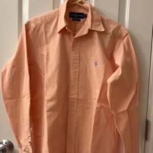 Ralph Lauren Peach Color Classic Button Down Shirt
